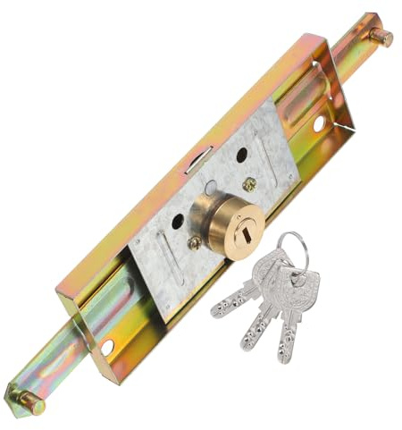 HOMSFOU Serrure De Porte De Garage Coulissante Robuste Avec Clé Anti-Vol Pour Usage Commercial Et Résidentiel Installation Facile Et Sécurisation Rapide