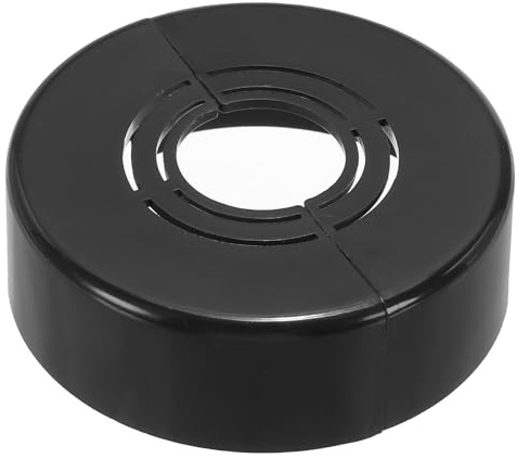 PATIKIL Flangia Divisa a Parete, 20/25/32mm Copri Tubi Termosifoni Copertura Piastra Rotonda in ABS Spessore Tagliabile per Tubo Acqua Rubinetto Decorazione,25mm Altezza, Nero