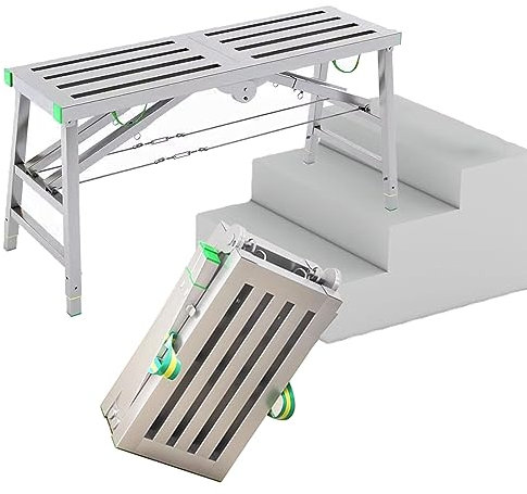 HanDpi Mehrzweck-Gerüst, verstellbar, zusammenklappbar, für Heimwerker- und Wartungsarbeiten, 15,7 Zoll Höhenverstellung, Maße 180 × 40 cm