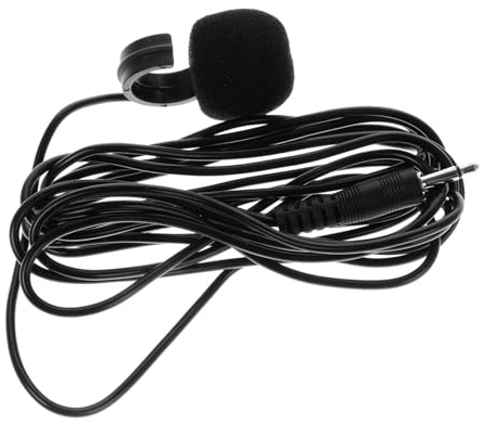 UPKOCH Ringmikrofon mit Langem Kabel und Clip für Flöte und Erhu | Universeller Anschluss, Tragbar und Klare Wiedergabe, Abs Gehäuse, Schwarz, für Live Sprache und Video