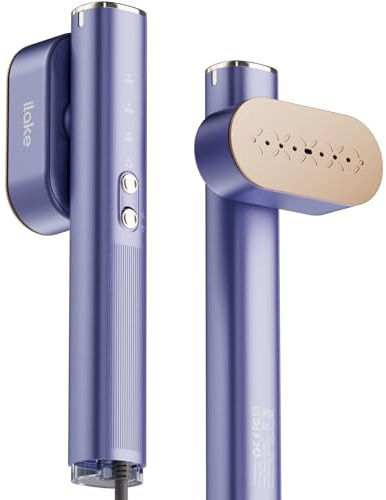 iLAKE Dampfglätter für Kleidung, Handheld 100-240V Dual Voltage Travel Dampfglätter, 1000W und 120ML Wassertank Tragbarer Dampf & Bügeleisen 2 in 1 für Geschäftsreisen Zuhause, Blau