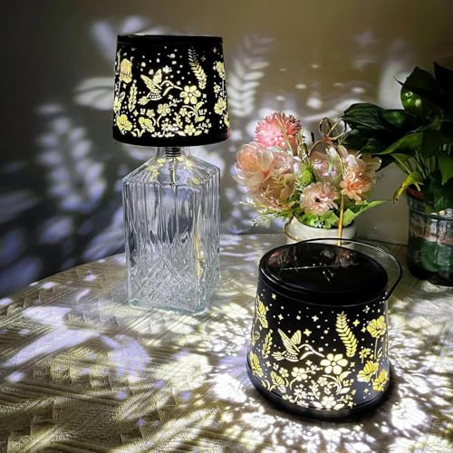Esoes Wireless Bottle Lamp, 3-in-1 Solar Lanterns Light & Indoor Mood Lighting - Solar-Powered Waterproof LED Light with Stunning Pattern Projection for Home & Outdoor