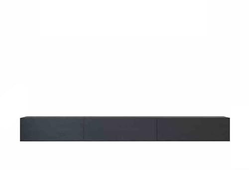 Mobile TV galleggiante da parete con cassetti, design metà secolo, foro per cavi per soggiorno e camera da letto