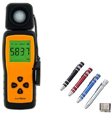 Misuratore di luce portatile, Mini Misuratore Di Luce Digitale Lux Meter 1~100.000lux Sensore Intellinte Test Ambientale Tipo Portatile Illuminometer Rilevatore Fotometro Misurazione