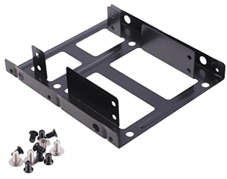 Qusedwey Doppio Strato SSD Telaio in Metallo 2.5 a 3.5 Montaggio Interno Disco Rigido SSD per Computer Staffa Adattatore Convertitore Doppio Desktop