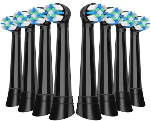 IO Recambio Cepillos Compatible con Oral B Cepillos Eléctrico, Cerdas Medianas Cabezales Compatible con Oral B IO 2/3/4/5/6/7/8/9/10 (8 Negro)