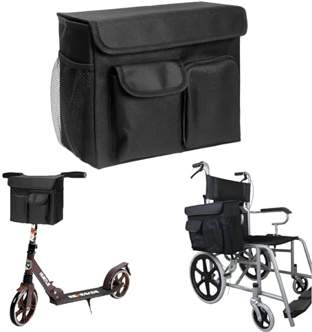 POONGURY Borsa per trolley per sedia a rotelle, pratica borsa organizer per sedia a rotelle, deambulatore e mobilità