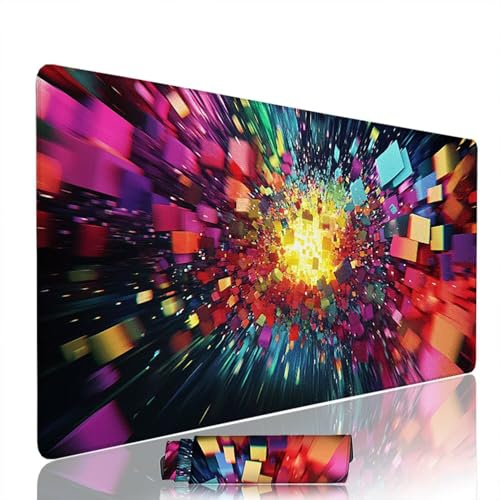 Tapis de Souris Abstrait sous Main Bureau Tapis de Souris Gaming XXL 1400x600x3mm Mouse Pad Caoutchouc Couleur Grand sous Main Gamer Accessoires PC Antidérapant et Imperméable, pour Clavier w-9396