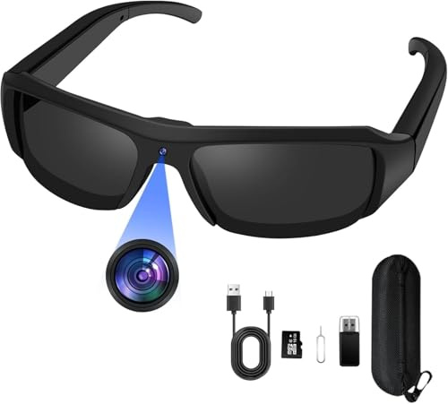 pokurui MiniCamara Oculta Camuflad,16 GB Cámara Espía Gafas