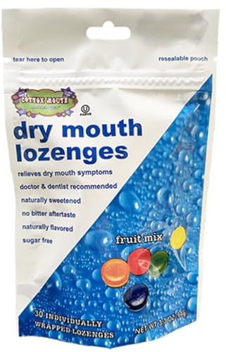 Cotton Mouth Lozenges Dry Mouth Relief Fruit Mix 3.3oz Bag (1 Bag) | Relieves Dry Mouth & Increases Saliva Production, Sugar Free, Gluten Free, Delicious Fruit Flavor, Individually Wrapped, 30 Ct