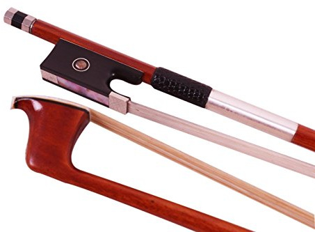 Yinfente Violinenbogen aus Pernambuko-Holz, volle Größe 4/4, Ebenholz, Frosch mit Muster