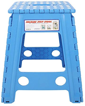 Sgabello Pieghevole Portatile in Plastica Antiscivolo con Manico 29x22x45 cm per Interni Esterni, Pesca Escursionismo Campeggio, Riposo all’Aperto, Adulti e Bambini