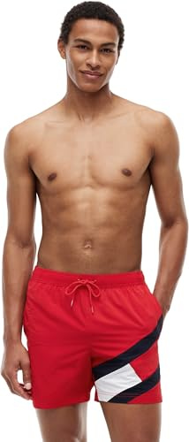Tommy Hilfiger Bañador para Hombre SF Medium Drawstring Pernera Media, Rojo (Primary Red), XXL