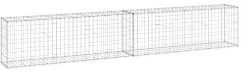 Gabionenwand, verzinkter Stahl 300x30x50 cm, robuste Drahtkorb für Landschaftsgestaltung, Stützmauer, wind- und regenschutz