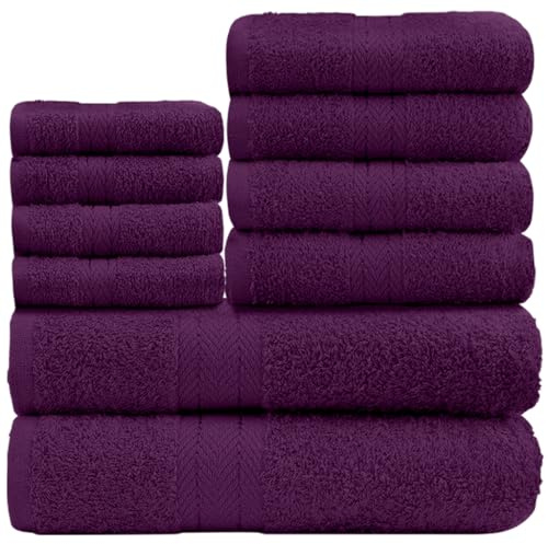 GC GAVENO CAVAILIA Asciugamani morbidi, set di 10 asciugamani da bagno di alta qualità, asciugamani assorbenti d'acqua di alta qualità, 4 per il viso, 4 mani e 2 asciugamani da bagno, set di