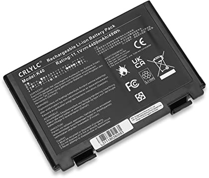 CRLYLC A32-F82 A32-F52 Batterie pour ASUS K50 K50C K50I K50IJ K50IN K70 K70I K70IJ K70IO K40 K40IJ K50AB K50AE K50AF K50ID K50IE K50IL K50IP F82 K51 K51AC K70A K70IC X5DC X5DIJ X5DIN X50GL P81IJ K60IJ