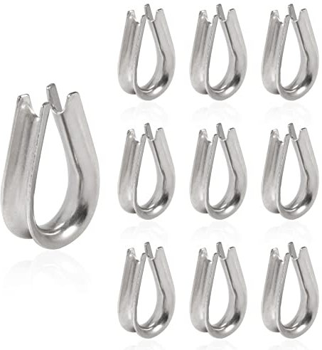 SPEEDWOX 10 Stück M8 Edelstahl-Fingerhut, Drahtseil-Kausche für 1,6 cm Stahldrahtseilkabel