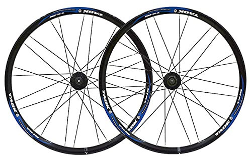 Generic 26 Mountainbike Scheibenbremse Laufradsatz Schnellspanner Fahrradräder MTB Felge Flache Speichen 24H QR Nabe Für 7/8/9/10 Speed Kassette 2330g (C