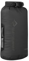 Sea to Summit - Big River Dry Bag S 8L - Waterproof - Roll-Top - Resistant Fabric - Grab Handles, Lash Point & D-Ring - For Kayaking & Motorcycle Touring - 19.3 x 16.5 x 37.4cm - Jet Black - 160g