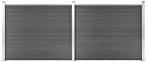 Tidyard Zaunelement Set Gartenzaun Sichtschutzzaun Windschutzzaun Lamellenzaun Garteneingrenzung Windschutz Sichtschutz Zaun Element Dichtzaun Terrasse Garten WPC 353x146 cm Schwarz