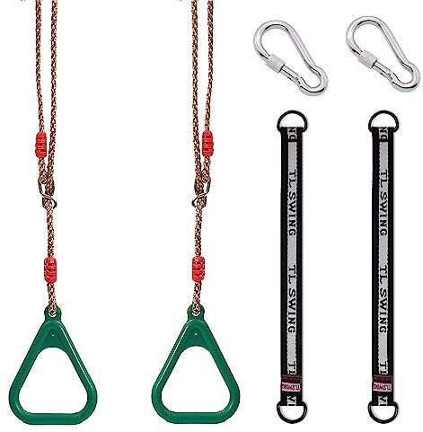 Garten Schaukel, Schaukel Outdoor Indoor, Schaukeln Geeignet für Erwachsene in Begleitung von Kindern, Seil mit 2 Verschraubungen, Kunststoff-Ringe mit längenverstellbaren Seilen