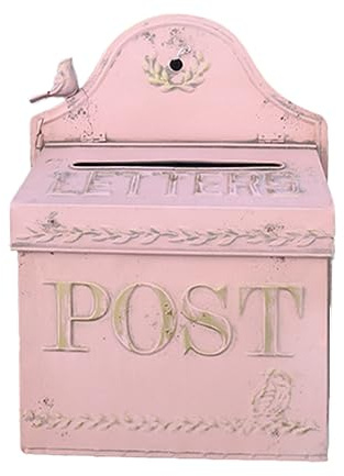 Post Box, Wall Mounted Letterbox, Letter Box letterbox Retro Mailbox Decorative Wall Mounted Metal Country Mailbox Post Box Outdoor Garden Mailbox Mailboxes For House Antique Style mailbox ( Color : A