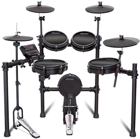 Carlsbro CSD45M 9-Piece Mesh Head Electronic Drum Kit with Open/Close Hi-Hat Pedal, Digital Drum Kit with Mesh Heads for Realistic Feel, Includes 50 Lessons - Ideal for All Levels
