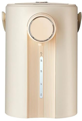ZMIN Dispensador de Agua Caliente, depósito de Agua de 5 litros, Pantalla LCD Grande, depósito de Agua de Acero Inoxidable, protección contra sequedad y sobrecalentamiento,Beige,A
