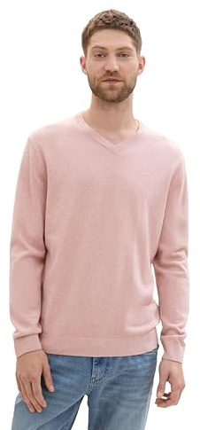 Tom Tailor 1039811 Pull-Over Homme, 36306 - Dusty Pink Melange, XL