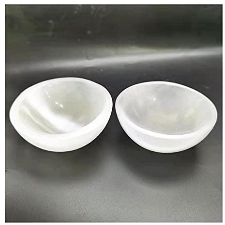 HNEJA Cuencos de selenita Natural Cristal Tallado a Mano Piedra de Wicca Regalo Arte Decoración Coleccionable Equilibrio Decoración de Piedras Preciosas ZUZAOJUYIN