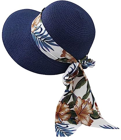 SRZYMJ Frauen Blume Dekor Bowler Hut mit Schleier Floppy Krempe Filz Kirche Party Cap Vintage 1920er Jahre Eleganter Fascinator Hut Klein Marine