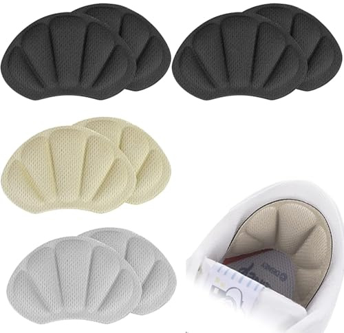 Tsathoggua Lot de 4 Paires Coussinets, Protection Chaussure Homme et Femme, Inserts de Talons, épais, Autocollants, pour l'arrière du Talon, chaussure trop grande (2Noir, 1Gris, 1Beige)