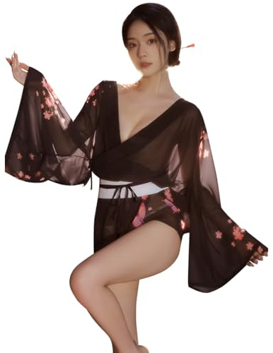 QNCLO Pigiama da donna cosplay giapponese kimono stampa prospettiva Halloween vestito lingerie