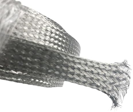 Tubo di protezione per cavi, Guaina metallica in acciaio inossidabile 304 intrecciata da 10 m, 2-18 m, protezione del filo in rete di pelle di serpente color argento(18mm)