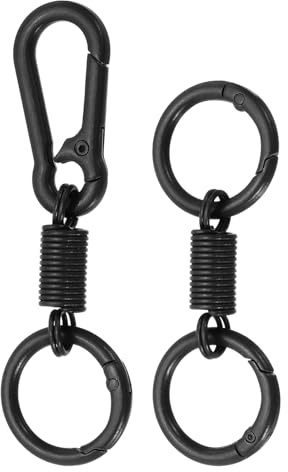 PATIKIL Attaches de Porte-Clés avec Anneaux en O 2 Pièces Noir