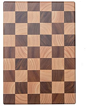 LaYiQimn Tagliere Tagliere Tagliere Rettangolare Blocco di venatura Finale Taglieri da Cucina Scacchi Legno di Acacia Solido Robusto Regalo in Legno