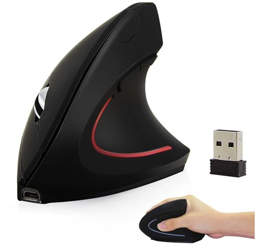 Souris sans fil, ergonomique, verticale, Bluetooth, haute précision, portable, silencieuse, rechargeable, double mode, souris optique pour droitier, pour PC, ordinateur portable, tablette, Android
