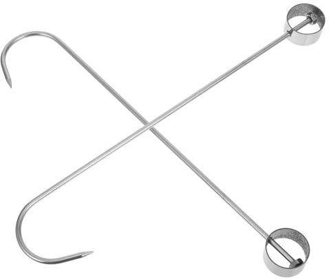 HEALLILY 2pièces Crochets De Boucher Acier Inoxydable Pour Fumoir Barbecue Séchage Découpe De Viande Lot