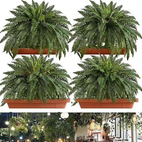 Sohodoo Helecho Artificial Colgante de Boston, 4 Piezas, 30 Ramas, for Exteriores, 65 cm, for macetas Grandes, Ideal for Decorar oficinas, Patios y Salas de Estar.(1pcs)