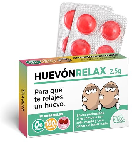 Caramelos de Broma en blister | HUEVONRELAX | Sorpresa Regalo Divertido con 12 Caramelos sin azúcar | Regalo para Amigos, familia, cumpleaños, navidad, amigo invisible, reuniones, fiestas…