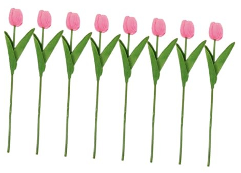 HAMPPLIES 8pezzi Bouquet Tulipani Artificiali Decorazioni Fiori Realistici Fiori Artificiali Piante Finte Per Composizioni Floreali