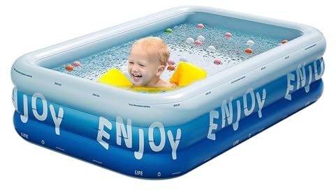 Piscine Gonflable - Bassin Gonflable pour et Adultes,Accessoires De Jeux Stables avec Tubes Rectangulaires pour Plage Jardin Et Extérieur