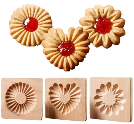 Stampo Per Biscotti In Legno | In Rilievo In Legno Antiaderente,Stampo Per Burro In Di Faggio Intagliato - Per Snack, Frollini, Cioccolato, Torta Di Zucchero, Natale, Halloween