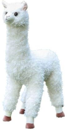 Xiyocadt Alpaka Kuscheltier, Groß Stehend Realistisch Alpaka PlüSchtier Lama Kissen SeitenschläFer, PlüSchtier Plushies Weiches Lammfellwolle Geschenk FüR Kinder MäDchen Jungen (Weiß,60cm)
