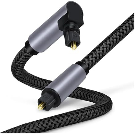 Câble Optique Coudé À 90° 5.1 Canaux, Compatible Toslink SPDIF, Fonctionne Avec Lecteur Blu-ray, Xbox Et Barre De Son.(5m)