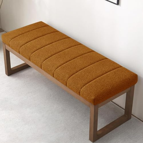 WLXFF Bankauflage Innen, rutschfeste Sitzkissen Bank, Waschbare Sitzauflage Bank, Waschbar Abnehmbarem Gartenbankauflage rutschfeste Bankpolster Schaukel Sitzkissen,Orange,90x40cm