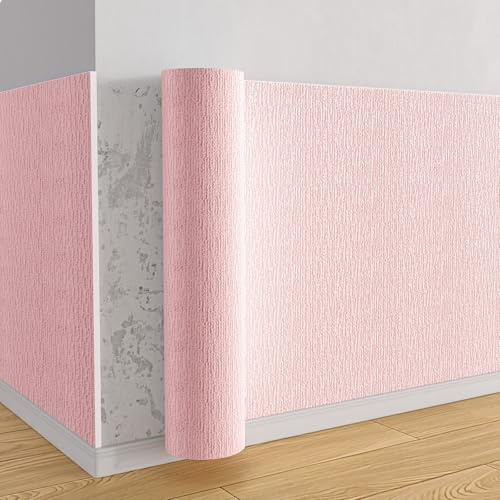 Papier Peint Isolant Thermique Autocollant Mural Imperméable - Papier Peint Adhésif Phonique Anti Humidité pour Vieilles Maisons Intérieurs Murs Plafonds Chambre(Rose,75cmx30m)