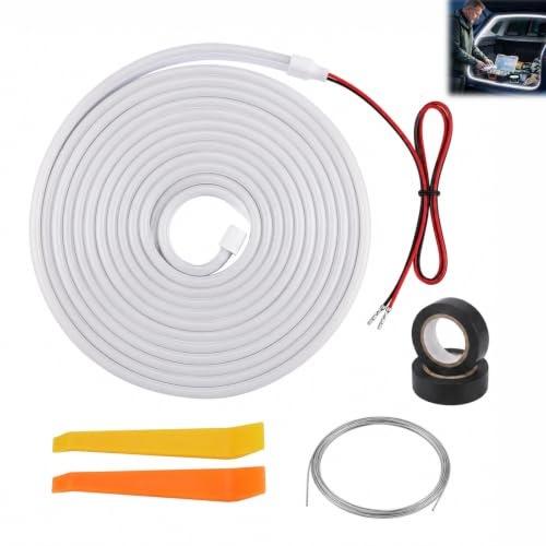 Éclairage Coffre Voiture, Bande Lumineuse LED pour SUV, Ceinture LED Coffre Voiture 4 m Intérieure Blanc, Allumage à l’Ouverture, Extinction Automatique, pour SUV Pick-up Berline Véhicules Électriques