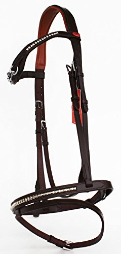 Horse English Padded Leather COB Riding Jumping Adjustable Fancy Bridle 803449CKC