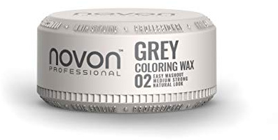 Novon Professional Color Wax - 02 GREY GRAU - 100ml - Farbwax Silver Ash Wax - Hair Wachs - Effekte setzen - Haar Wachs Farbig
